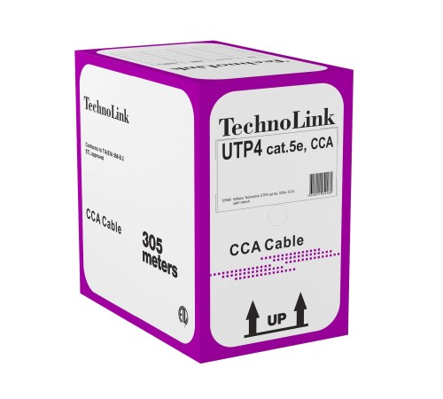 Кабель витая пара U/UTP4 TechnoLink UTP-7306.25E.2B (55969)