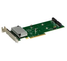 Контроллер SuperMicro AOC-SLG3-2H8M2 2x Hybrid NVMe/SATA M.2 RAID (0,1) Carrier, support 2242/2280/22110, Standard LP (id 33321)