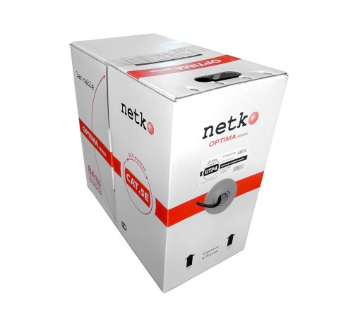 Кабель UTP4 cat.5е одножильный 305м Cu наружный черный Netko Optima Silver N.UTP-68014.05E.1H (68014)