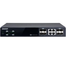 Коммутатор/ QNAP QSW-M804-4C 10 Gbps managed switch with 8 SFP + ports, 4 of which are combined with RJ-45, throughput up to 160 Gbps, JumboFrame support.