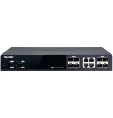 Коммутатор/ QNAP QSW-M804-4C 10 Gbps managed switch with 8 SFP + ports, 4 of which are combined with RJ-45, throughput up to 160 Gbps, JumboFrame support.