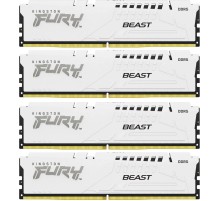 Память оперативная/ Kingston 64GB 6000MT/s DDR5 CL40 DIMM (Kit of 4) FURY Beast White XMP