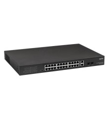 Коммутатор (4085) SKAT PoE-24E-2G-2S коммутатор PoE Plus, мощность 400Вт, порты:24-Ethernet, 2-Uplink, 2-SFP