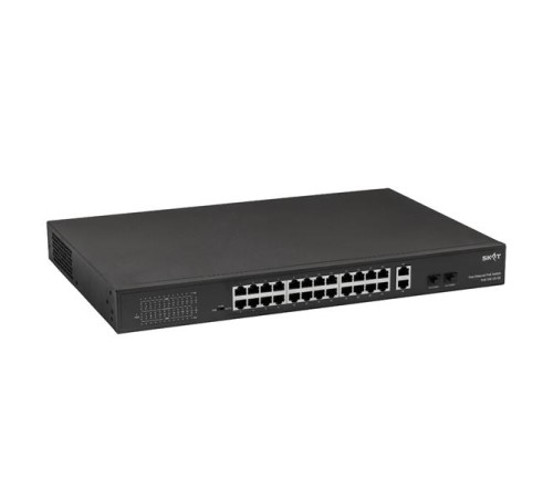 Коммутатор (4085) SKAT PoE-24E-2G-2S коммутатор PoE Plus, мощность 400Вт, порты:24-Ethernet, 2-Uplink, 2-SFP