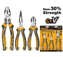 Набор шарнирно-губцевого инструмента с увеличенным рычагом 3 шт HKHLPS2832,разм:9,5" Комбинированные плоскогубцы с высоким рычагом,8" Длинногубцы с высоким рычагом,7" Диагональные кусачки с большим рычагом