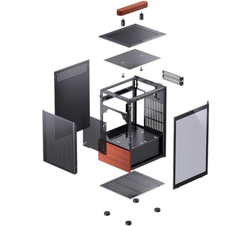 Корпус без блока питания/ Case JONSBO T6, Mini-Tower, 1x140mm, 1xUSB-A 3.0 + 1xUSB-C 3.2, mITX, wood panel + wooden handle Black Корпус без блока питания/ Case JONSBO T6, Mini-Tower, 1x140mm, 1xUSB-A 3.0 + 1xUSB-C 3.2, mITX, wood panel + wooden handle Black