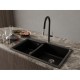 Кухонная мойка RIVELATO RIVELATO Мойка AXEL 90D 2-чаши 870*520мм, монтаж: врезной, материал: кварц, цвет: черный