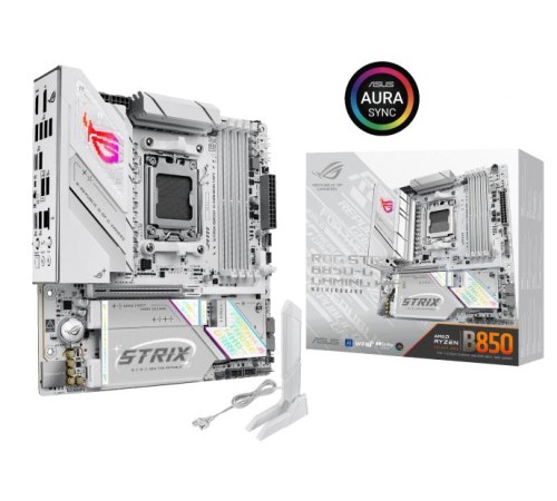 Материнская плата ASUS ROG STRIX B850-G GAMING WIFI, AM5, B850, 4*DDR5, 2*SATA, 4*M.2, 6*USB 3.2, 2*USB 2.0, Type-C, 2*PCIx16, DP+HDMI, ATX; 90MB1M30-M0EAY0
