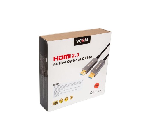 Кабель/ Активный оптический кабель HDMI 19M/M,ver. 2.0, 4K@60 Hz 20m VCOM <D3742A-20M>