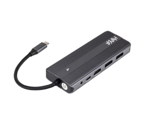 Док-станция/ Docking station HIPER USB-C HUB 11in1 (1*USB-C 100W PD, 1*HDMI 4K@60Hz, 2*DP 4K@60Hz, 2*USB-A 3.0 (5Gbps data), 1*USB-C 3.0 (5Gbps data), 1*microSD, 1*SD, 1*3.5mm audio, 1*RJ45 Gb) Док-станция/ Docking station HIPER USB-C HUB 11in1 (1*USB-C 100W PD, 1*HDMI 4K@60Hz, 2*DP 4K@60Hz, 2*USB-A 3.0 (5Gbps data), 1*USB-C 3.0 (5Gbps data), 1*microSD, 1*SD, 1*3.5mm audio, 1*RJ45 Gb)