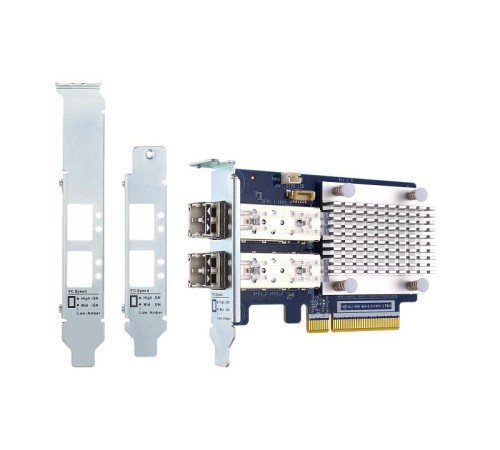 Сетевая карта/ QNAP QXP-32G2FC Dual-port Fiber Channel adapter, 2 x 32 Gb / s SFP +, PCIe Gen3 x8.  For QTS OS ONLY