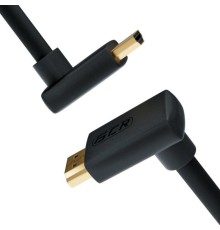 GCR Кабель 1.0m HDMI 2.0, M верхний угол/M верхний угол, черный нейлон, HDR 4:2:2, Ultra HD, 4K 60 fps 60Hz/5K*30Hz, 3D, AUDIO, 18.0 Гбит/с, 28/28 AWG, GCR-53271