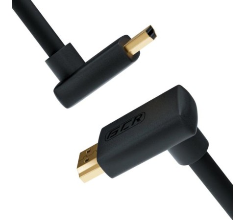 GCR Кабель 1.0m HDMI 2.0, M верхний угол/M верхний угол, черный нейлон, HDR 4:2:2, Ultra HD, 4K 60 fps 60Hz/5K*30Hz, 3D, AUDIO, 18.0 Гбит/с, 28/28 AWG, GCR-53271