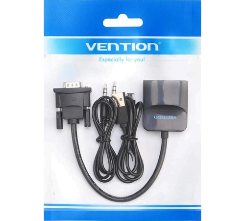 Мультимедиа конвертер Vention VGA + аудио > HDMI, гибкий, черный Мультимедиа конвертер Vention VGA + аудио > HDMI, гибкий, черный