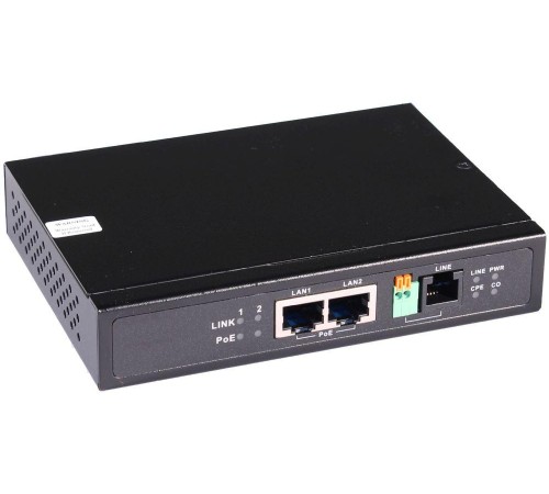 Удлинитель/ OSNOVO Удлинитель Ethernet (VDSL) на 2 порта до 3000м с функцией PoE