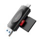Кардридер  Netac card reader WK14, USB3.0+Type-C to mSD/SD, Black (repl. NT09WK14-30BK)