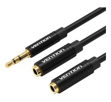 Переходник-разветвитель Vention гибкий Jack 3.5 mm M/Jack 3.5 mm F x 2 - 0.3м