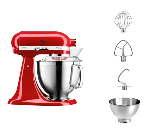 Настольный миксер KitchenAid Настольный миксер с откидным блоком Artisan 4.8 л, красный Настольный миксер KitchenAid Настольный миксер с откидным блоком Artisan 4.8 л, красный