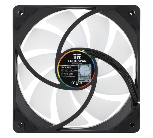 Кулер для корпуса/ Case Cooler Thermalright TL-C12C-S (120x120x25mm, 4-pin PWM, ARGB, 66.17CFM, 25.6dBA, 1550RPM, Black)