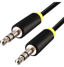 Greenconnect Кабель аудио 2.0m jack 3,5mm/jack 3,5mm черный, желтая окантовка, ультрагибкий, 28 AWG, M/M, Premium GCR-AVC1114-2.0m, экран, стерео