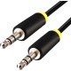 Greenconnect Кабель аудио 2.0m jack 3,5mm/jack 3,5mm черный, желтая окантовка, ультрагибкий, 28 AWG, M/M, Premium GCR-AVC1114-2.0m, экран, стерео