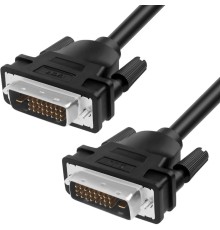 Greenconnect Кабель DVI-D 5.0m, черный, OD 8.5mm, 28/28 AWG, DVI/DVI, 25M/25M, GCR-DM2DMC-5.0m, двойной экран