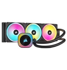 Система жидкостного охлаждения/ Water Cooling System Corsair iCUE LINK H150i RGB (360mm, Black, RGB/ Fans: 3x120mm, 63.1CFM, 37dBA, 2400RPM/Rad thickness 27mm/ S: 1851, 1700, 1200, 115X, AM5, AM4)