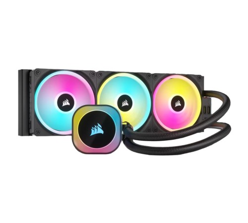 Система жидкостного охлаждения/ Water Cooling System Corsair iCUE LINK H150i RGB (360mm, Black, RGB/ Fans: 3x120mm, 63.1CFM, 37dBA, 2400RPM/Rad thickness 27mm/ S: 1851, 1700, 1200, 115X, AM5, AM4) Система жидкостного охлаждения/ Water Cooling System Corsair iCUE LINK H150i RGB (360mm, Black, RGB/ Fans: 3x120mm, 63.1CFM, 37dBA, 2400RPM/Rad thickness 27mm/ S: 1851, 1700, 1200, 115X, AM5, AM4)