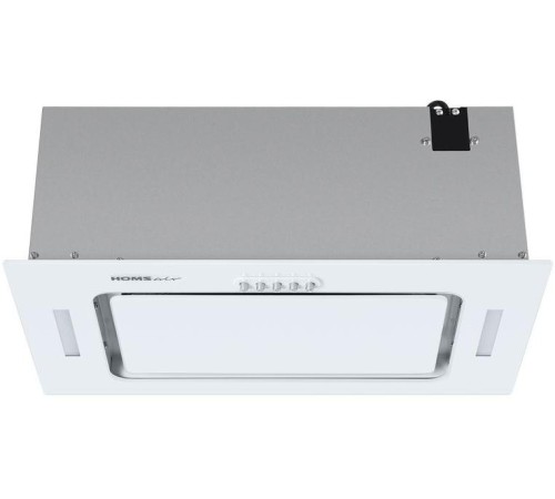 ВЫТЯЖКА HOMSair CROСUS PUSH 52 Glass White/ полновстраиваемая, кнопочное управление, 3 скорости, 850 м3/ч, до 30 м2, 53 дБ, угольный фильтр CF02X - 2 шт, ШхВхД: 518х191х290 мм, белый цвет