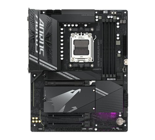 Материнская плата GIGABYTE X870 AORUS ELITE WIFI7 , AM5, X870, 4*DDR5,  4*SATA, 4*M.2, 6*USB 3.2, 4*USB 2.0, 2*Type-C, 3*PCIx16, HDMI, ATX