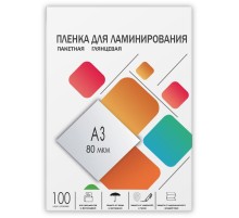 Пленка 303х426 (80 мик) 100 шт./ Пленка для ламинирования A3, 303х426 (80 мкм) глянцевая 100шт, ГЕЛЕОС [LPA3-80]