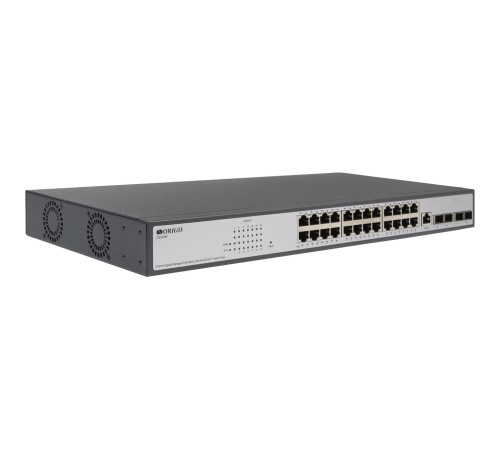 Коммутатор/ Managed L3 Switch 24x1000Base-T PoE, 4x10GBase-X SFP+, PoE Budget 250W, RJ45 Console, 19" w/brackets