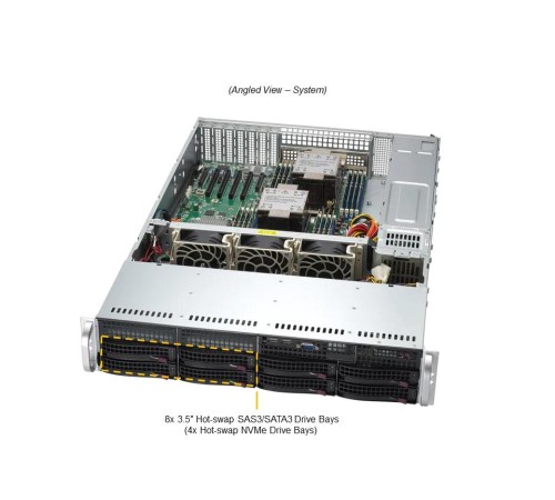 Серверная платформа/ SuperServer SYS-621P-TRT (X13DEI-T, CSE-825BTS-R1K23LPP1) (LGA-4677, Intel® C741, 16xDDR5 Up to 4TB ECC RDIMM, 8x3.5" SATA3/SAS/4*NVME, Optional DVD-ROM drive, optional support: 2 fixed 2.5" SATA,SAS/SSD/HDD, 2 M.2 NVMe, 2x Серверная платформа/ SuperServer SYS-621P-TRT (X13DEI-T, CSE-825BTS-R1K23LPP1) (LGA-4677, Intel® C741, 16xDDR5 Up to 4TB ECC RDIMM, 8x3.5" SATA3/SAS/4*NVME, Optional DVD-ROM drive, optional support: 2 fixed 2.5" SATA,SAS/SSD/HDD, 2 M.2 NVMe, 2x