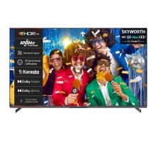 Телевизор ЖК 75'' Skyworth 75", Ultra HD, Mini LED, Matte Screen, 400Nit, Local Dimming Zone 200, Google TV, DVB-T2/C/S2, 2.1.2ch Sound (30W + 20W SUB) Dolby Atmos, 180° звуковое поле, 120Hz, Freesync Premium (AMD), Karaoke Mode, 3 HDMI, 2 USB, Digit
