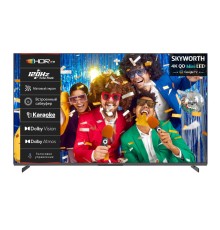 Телевизор ЖК 75'' Skyworth 75", Ultra HD, Mini LED, Matte Screen, 400Nit, Local Dimming Zone 200, Google TV, DVB-T2/C/S2, 2.1.2ch Sound (30W + 20W SUB) Dolby Atmos, 180° звуковое поле, 120Hz, Freesync Premium (AMD), Karaoke Mode, 3 HDMI, 2 USB, Digit
