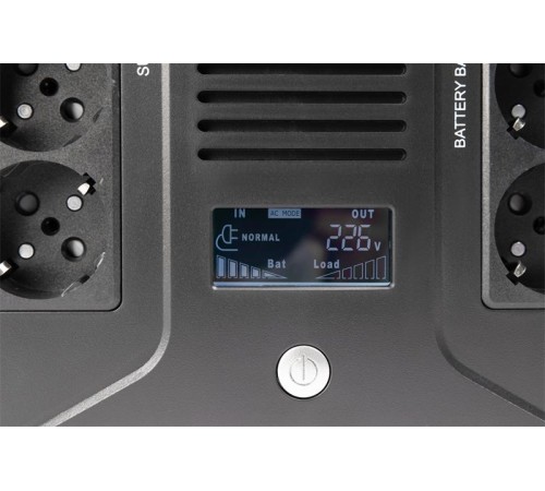 Источник бесперебойного питания SMARTWATT ИБП линейно-интерактивный, 800/480 ВА/Вт, напольный/настенный, LCD дисплей, Schuko CEE7/4 - 8 шт. (4 шт. с резервным питанием, 4 шт. - сетевой фильтр) (незначительное повреждение коробки)