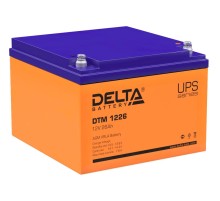 Батарея DELTA серия DTM, DTM 1226, напряжение 12В, емкость 26Ач (разряд 20 часов),  макс. ток разряда (5 сек.) 300А, макс. ток заряда 7.8А, свинцово-кислотная типа AGM, клеммы под болт М5, ДxШxВ 166х175х125мм., вес 9кг., срок службы 6 лет./ Battery DELTA