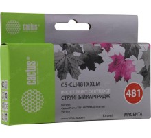 -/ Картридж струйный Cactus CS-CLI481XXLM пурпурный (12мл) для Canon Pixma TR7540/TR8540/TS6140/TS8140