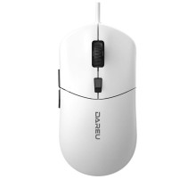 Мышь проводная Dareu LM121 White (белый), DPI 800/1600/2400/6400, тихий щелчок, подсветка RGB, размер 116x35x60мм, 1,8м