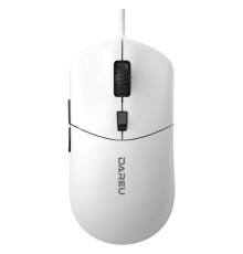 Мышь проводная Dareu LM121 White (белый), DPI 800/1600/2400/6400, тихий щелчок, подсветка RGB, размер 116x35x60мм, 1,8м