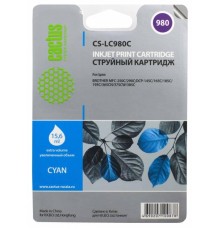 -/ Картридж струйный Cactus CS-LC980C голубой (16мл) для Brother DCP-145C/165C/MFC-250C/290C