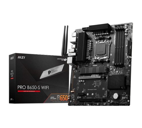 Материнская плата/ MB MSI AMD B650 sAM5, 4xDDR5(256GB), HDMI 2.1/DP, 2xPCIe 4.0x16, 1xPCIe 3.0, 1xLAN (2.5GbE), Wi-Fi, BT, 4xSATA 6Gb/s, 2xM.2, 1xUSB-C, 7xUSB 3.2, ATX Материнская плата/ MB MSI AMD B650 sAM5, 4xDDR5(256GB), HDMI 2.1/DP, 2xPCIe 4.0x16, 1xPCIe 3.0, 1xLAN (2.5GbE), Wi-Fi, BT, 4xSATA 6Gb/s, 2xM.2, 1xUSB-C, 7xUSB 3.2, ATX