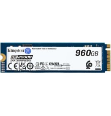 Твердотельный накопитель/ Kingston SSD DC2000B 960GB, M.2 22x80mm, NVMe, PCIe Gen 4x4, 3D TLC, R/W 7000/1300MB/s, IOPs 540 000/47 000, TBW 700, DWPD 0.4 (12 мес)