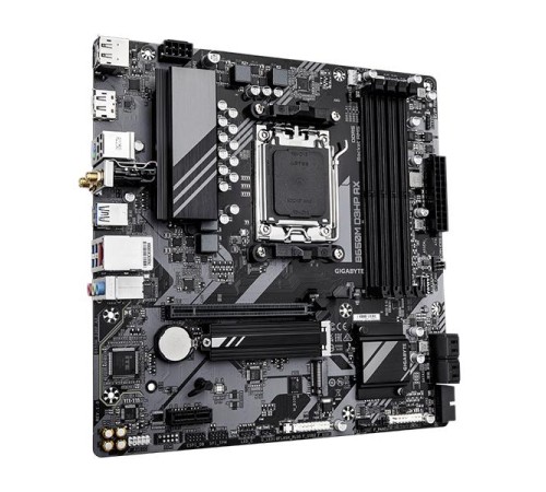 Материнская плата GIGABYTE B650M D3HP AX, AM5, B650, 4*DDR5, 4*SATA, 2*M.2, 3*USB 3.2, 2*USB 2.0, Type-C, 1*PCIx16, 1*PCIx1, 2*DP+HDMI, mATX