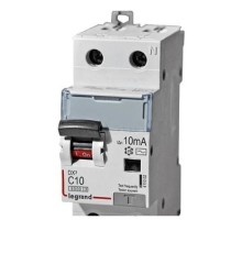 Автоматический выключатель дифференциального тока DX3 6000 - 10 кА - тип характеристики С - 2П - 230 В  - 10 А - тип AС - 10 мА - 4 модуля АВДТ DX3 2П C10А 10MA-AC 4м