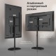 Cтойка ONKRON на 1 ТВ/ 30-60" от 100х100 до 400х400, макс нагр 41 кг, высота столба 1250 мм, угол поворота +-54", наклон 0", черная