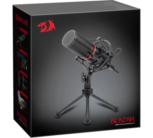 Redragon Игровой стрим микрофон Blazar GM300 USB, кабель 1.8 м Redragon Игровой стрим микрофон Blazar GM300 USB, кабель 1.8 м