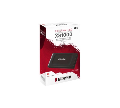 Твердотельный накопитель/ Kingston External SSD XS1000, 1000GB, Type-C/A, USB 3.2 Gen 2, R/W 1050/1000MB/s, 70x33x14mm, 29g., Black (60 мес)