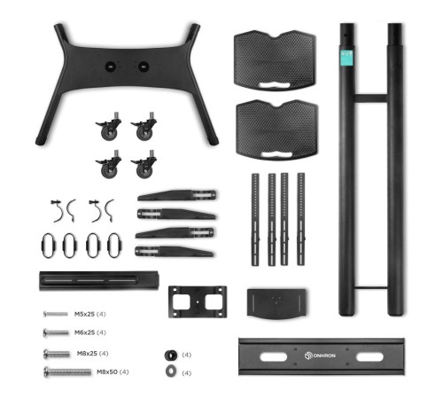 ONKRON мобильная стойка для двух ТВ 40"-65", макс 105.9кг, чёрная TS1881DV ONKRON мобильная стойка для двух ТВ 40"-65", макс 105.9кг, чёрная TS1881DV