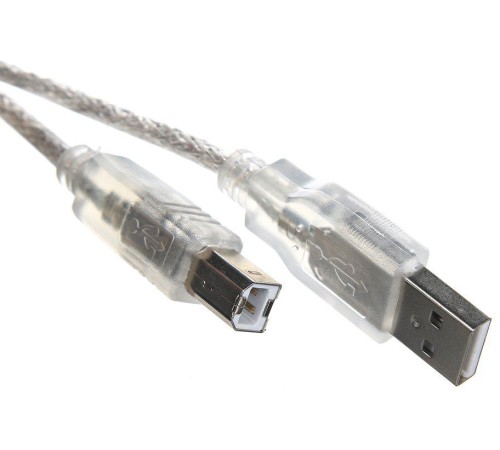 Кабель/ Кабель USB2.0  A-->B (1.5м) Telecom прозрачная изоляция <TUS6995-1.5M>